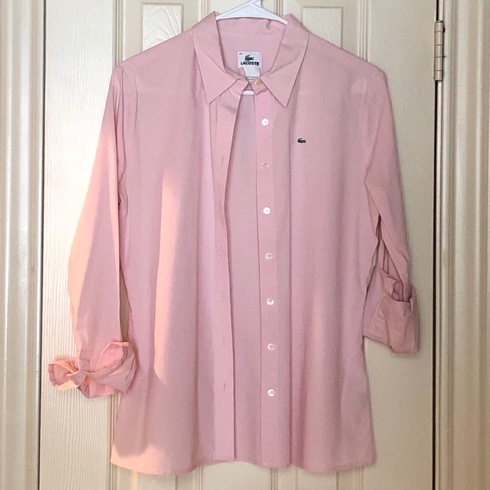 LACOSTE button down pink top